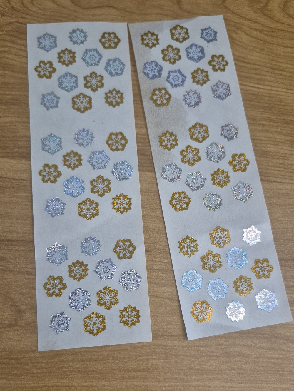 Gold and Silver Snowflake Sticker Sheets - Home Art